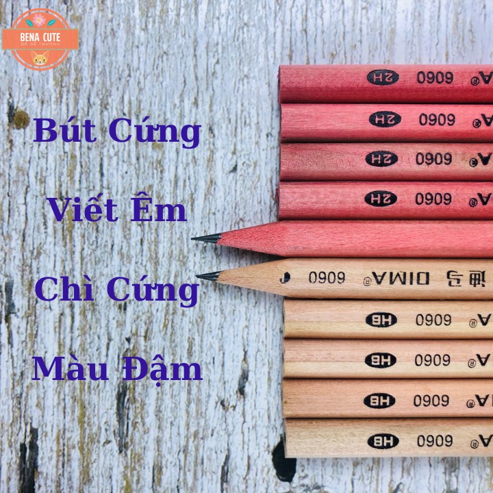 1k Bút chì HB lục giác gỗ tự nhiên nét viết mềm mại dễ chuốt tiện lợi cho công việc