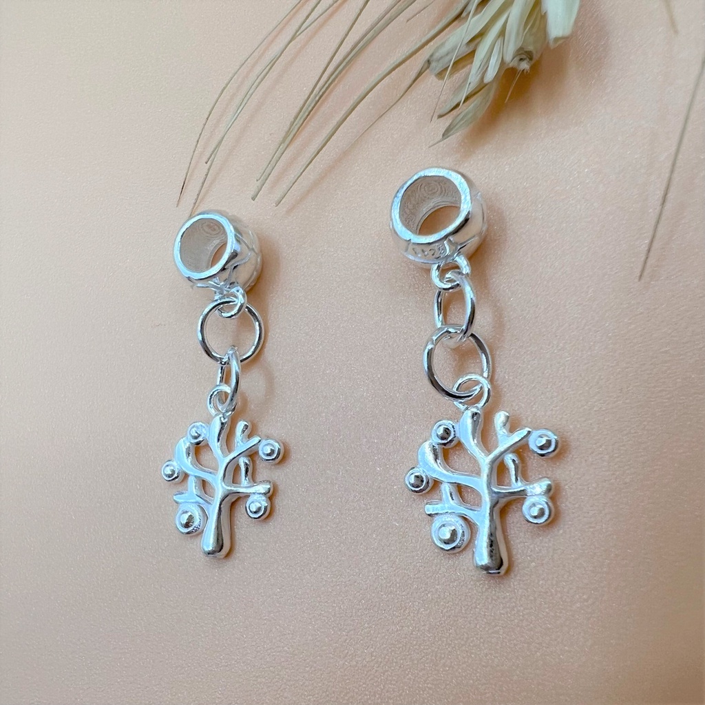 Charm bạc móc treo cây gia đình kèm ống lớn - Charm bạc 925 - Mã CA480 CB800
