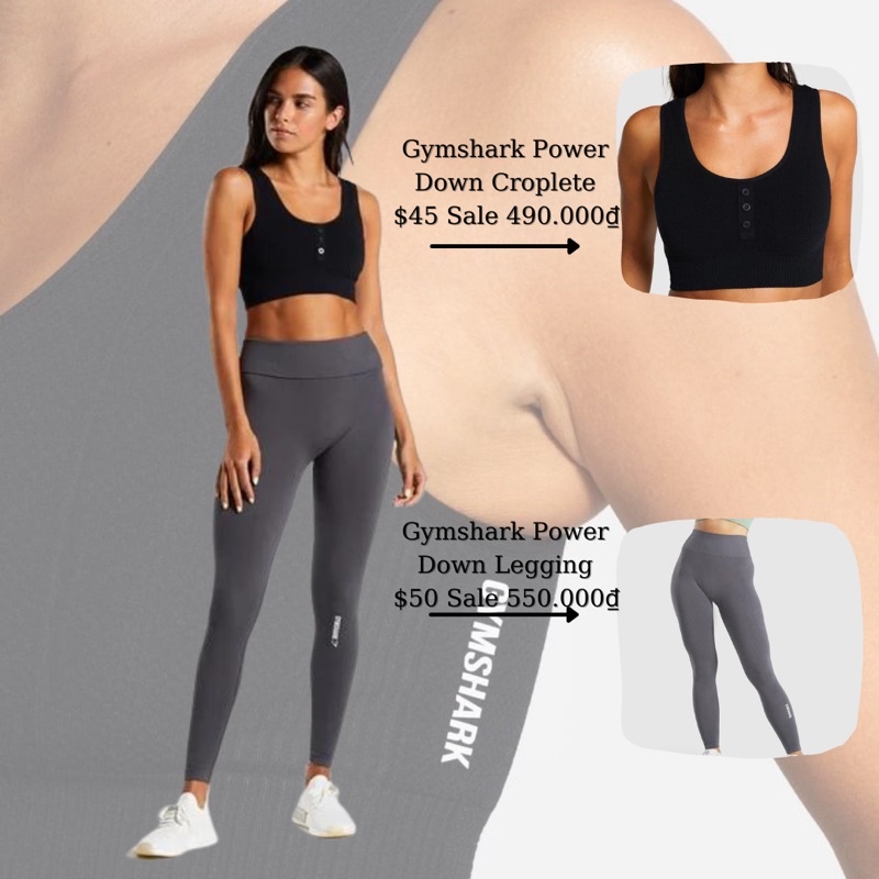 Quần Legging Gymshark Power Down Hàng Chuẩn Tập Gym Yoga