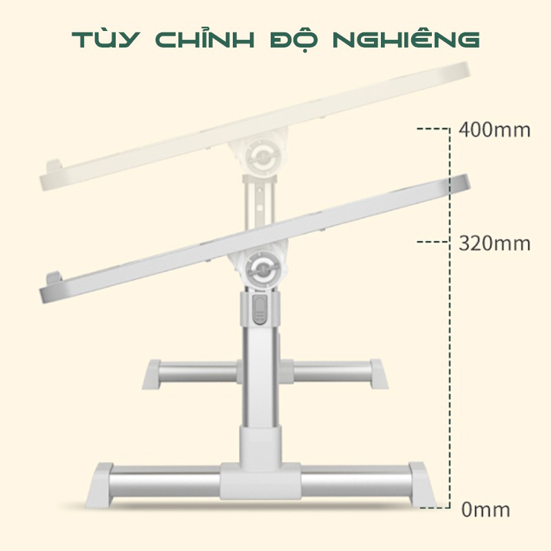 Bàn Laptop Đa Năng , Bàn Học Sinh Gấp Gọn Tuỳ Chỉnh Độ Cao , Góc Nghiêng Có Quạt Tản Nhiệt Canashop