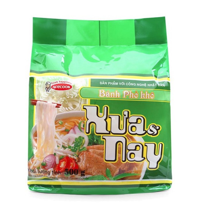 Bánh Phở Khô Xưa Và Nay Acecook Gói 500g (Đơn đặt tối đa 8 gói trên 1 đơn hàng)