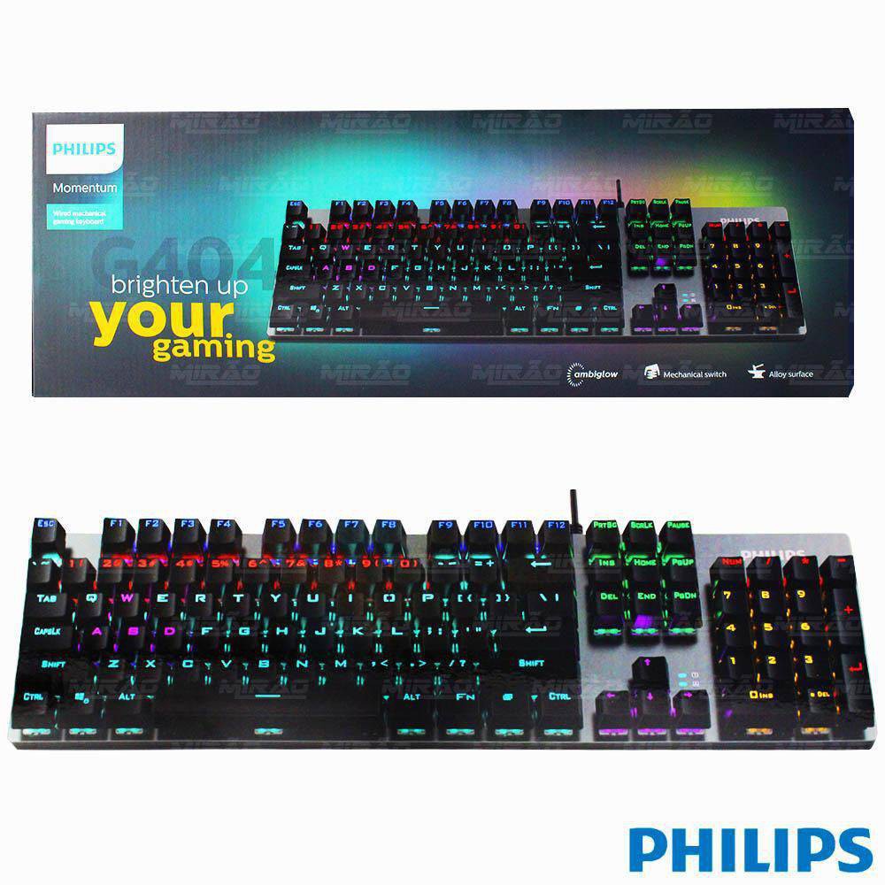 [Mã 33ELSALE hoàn 7% đơn 300K] Bàn Phím Cơ Philips SPK8404 Led Gaming Blue Switch