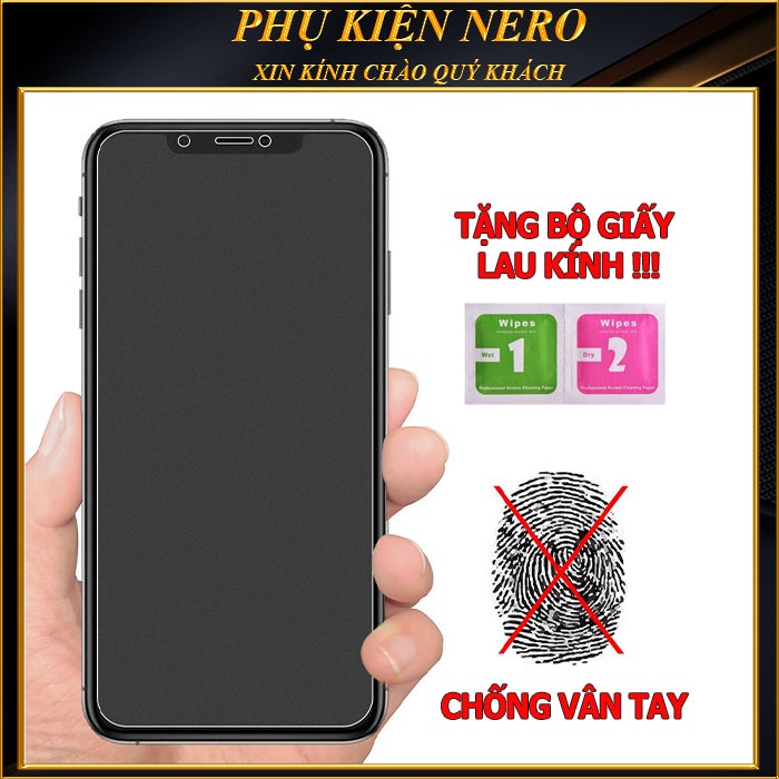 Cường Lực Iphone Full Màn Mặt Nhám Chống Vân Tay Chống Mồ Hôi 6/6s/7/7plus/8/8plus/plus/x/xr/xs/11/12/13/14/pro/max/plus