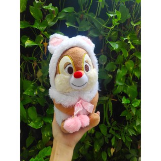 Sóc nâu nhồi bông mặc đồ thỏ đáng yêu ( tháo đồ được)~25cm