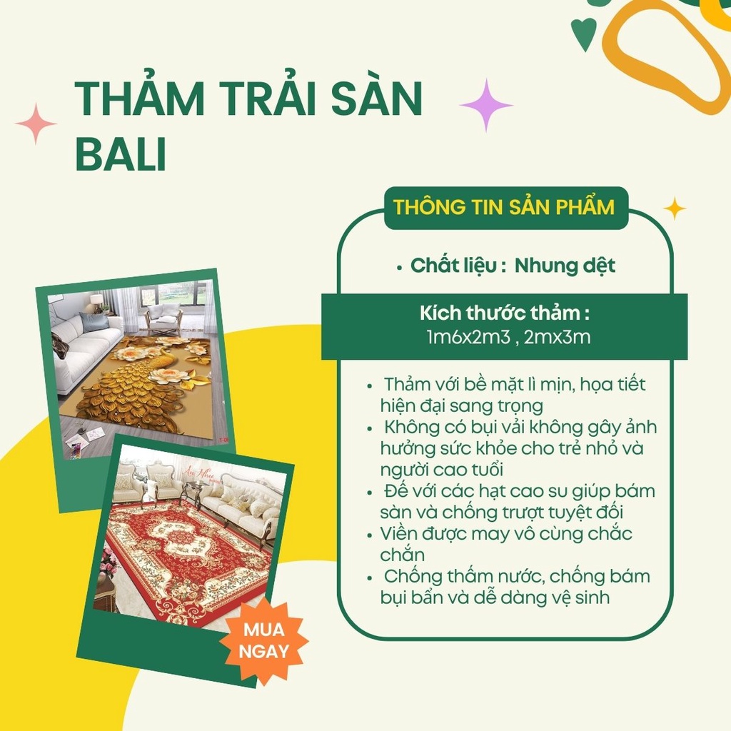 Thảm bali thương hiệu An Như thảm trải sàn 2mx3m