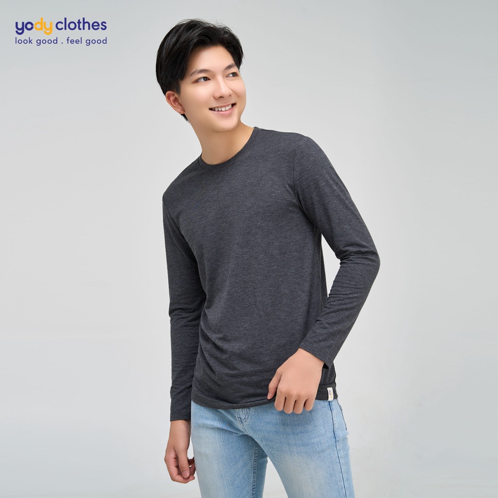 [Mã WABRYD221 giảm 10% đơn 250K] Áo giữ nhiệt nam YODY cổ tròn tay dài basic mềm mát ATM4075 | BigBuy360 - bigbuy360.vn