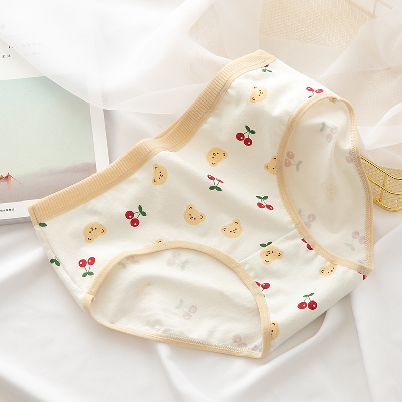 Quần lót nữ cotton dễ Thương cạp to kháng khuẩn KIMCHIBIKINI chip cute cao cấp khử mùi mềm mại thoáng mát  QL037