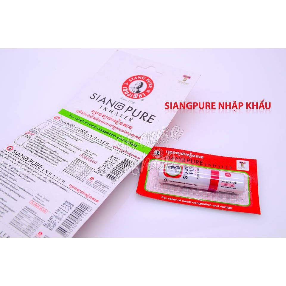 TB13 01 Ống Hít thông mũi 2 Đầu - SIANG PURE INHALER 2 In 1 20 .