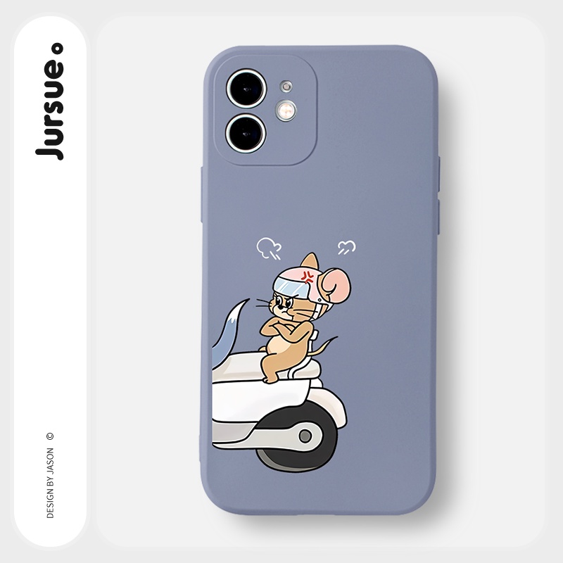 Ốp lưng JURSUE hoạt hình cặp đôi dễ thương đẹp Cho iPhone 14 13 12 11 Pro Max SE 2020 X XR XS 8 7 ip 6S 6 Plus kute Y2308