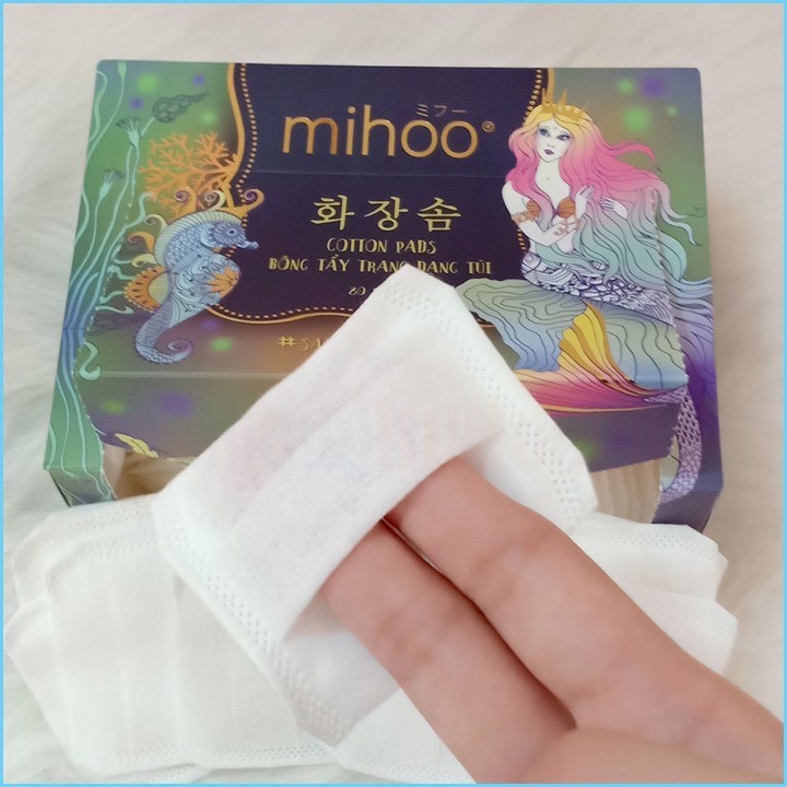 BÔNG TẨY TRANG MIHOO HÀN QUỐC PHIÊN BẢNG MỚI - TÚI 80 MIẾNG ( HÀNG CHÍNH HÃNG)