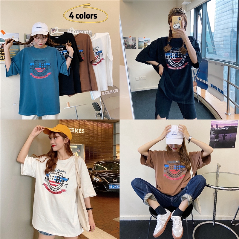 SUXI Áo Thun Nữ Ngắn Tay In Hình Phong Cách Hàn Quốc Năng Động