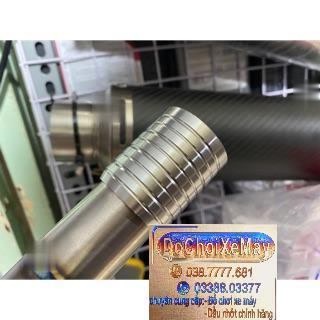 Khâu cổ pô inox tiện CNC nguyên khối dùng cho cổ inox và titan . DoChoiXeMay