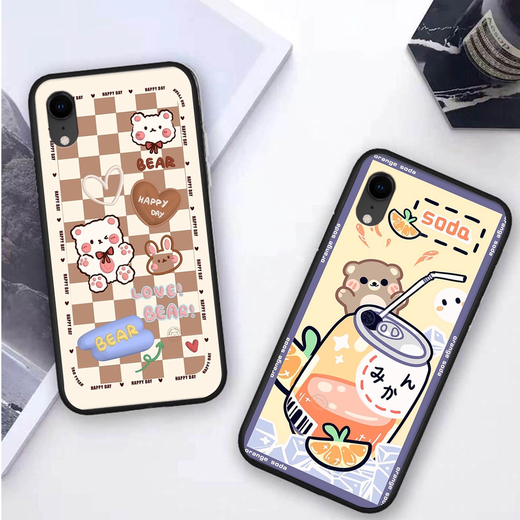 Ốp lưng iphone XR in hình 3D GẤU cute be@r, soda, happy day cực hot ,thời thượng