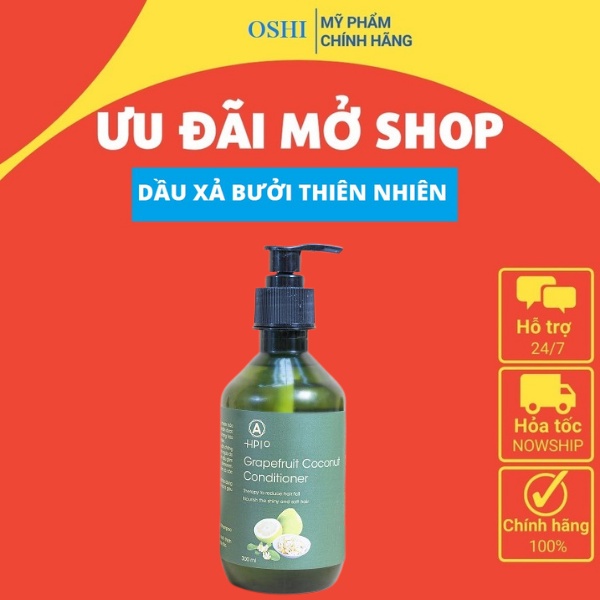 Dầu xả bưởi HPIO, Dầu xả thảo dược giúp giảm gàu, dưỡng tóc, mềm mượt, chắc khỏe tự nhiên - OSHI