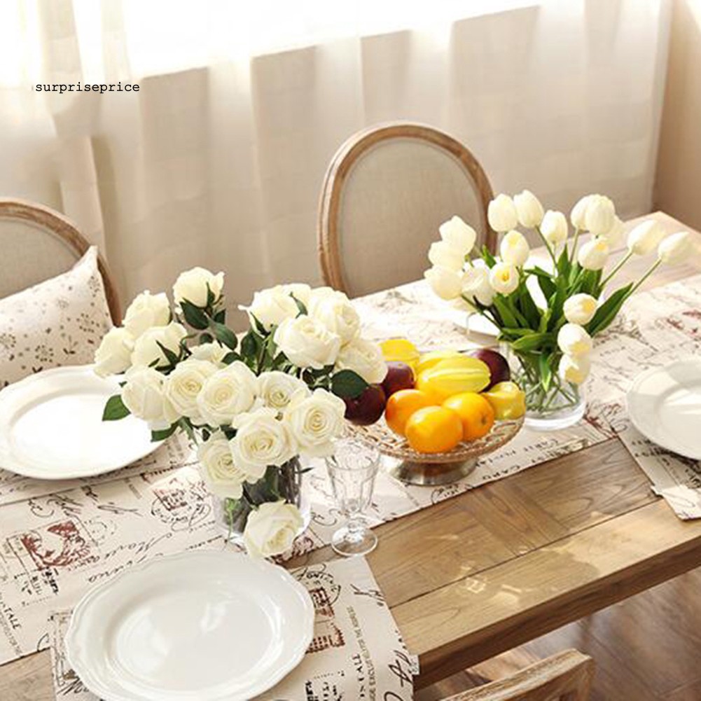 Khăn trải bàn in hình tháp Eiffel phong cách vintage