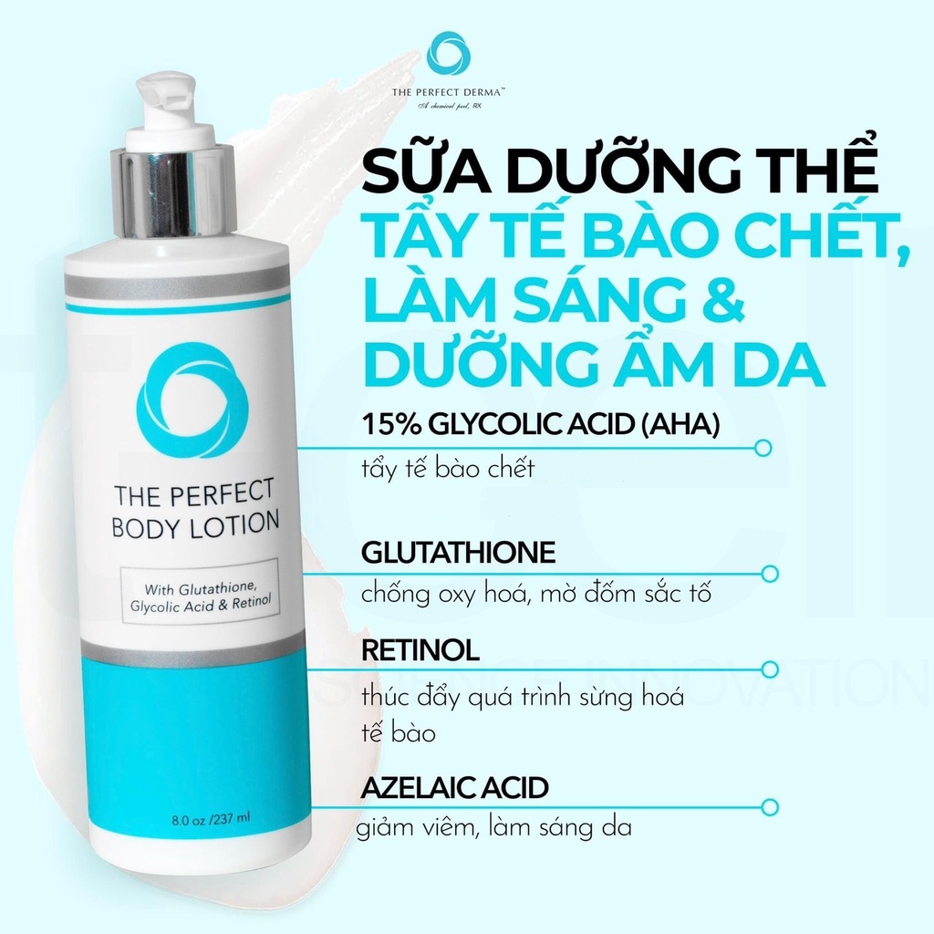 [Hàng Công Ty] Sữa Dưỡng Thể, Sữa Tắm Trắng Da Chống Lão Hoá The Perfect Body Lotion/Body Wash - Lepit Cosmetic