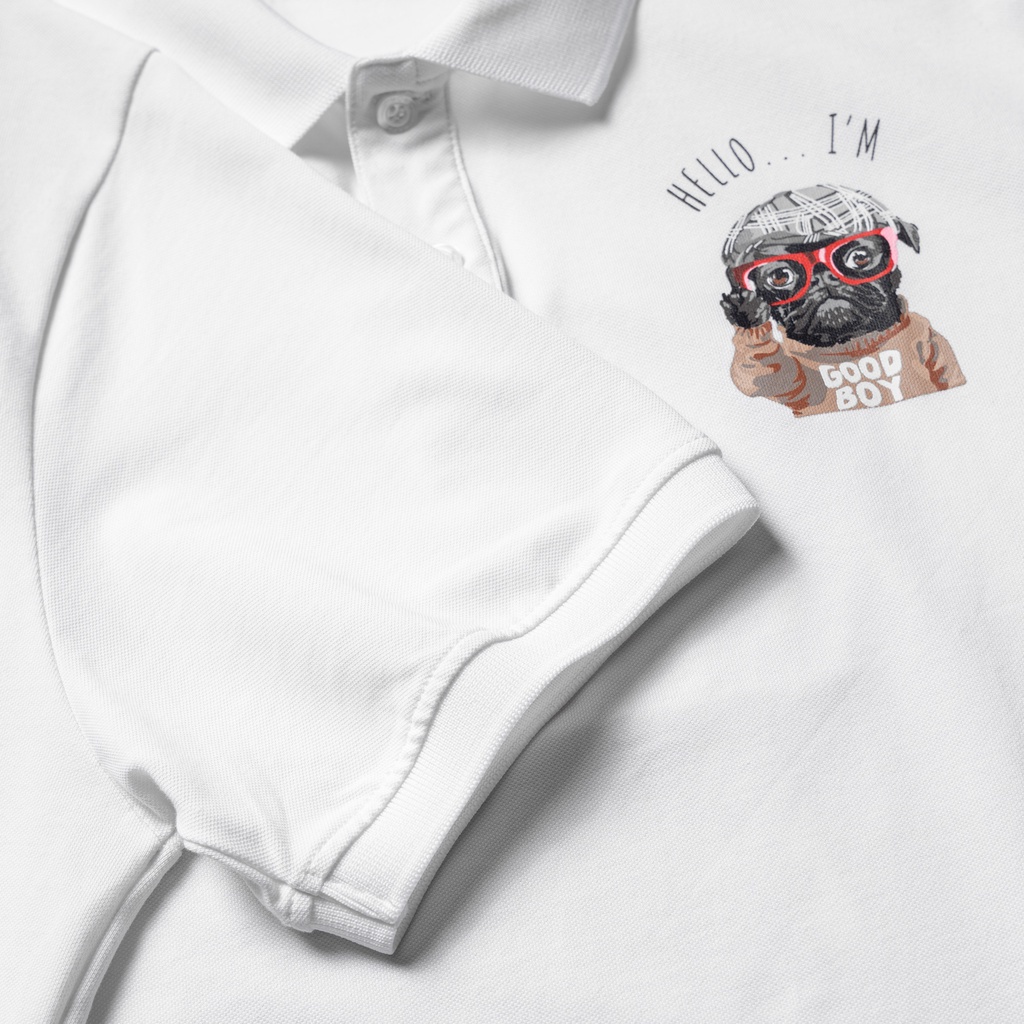 Áo polo nam cổ bẻ, áo thun nam MANXURY hình Pugdog chất liệu vải Cotton cá sấu mềm mịn, mặc là đẹp