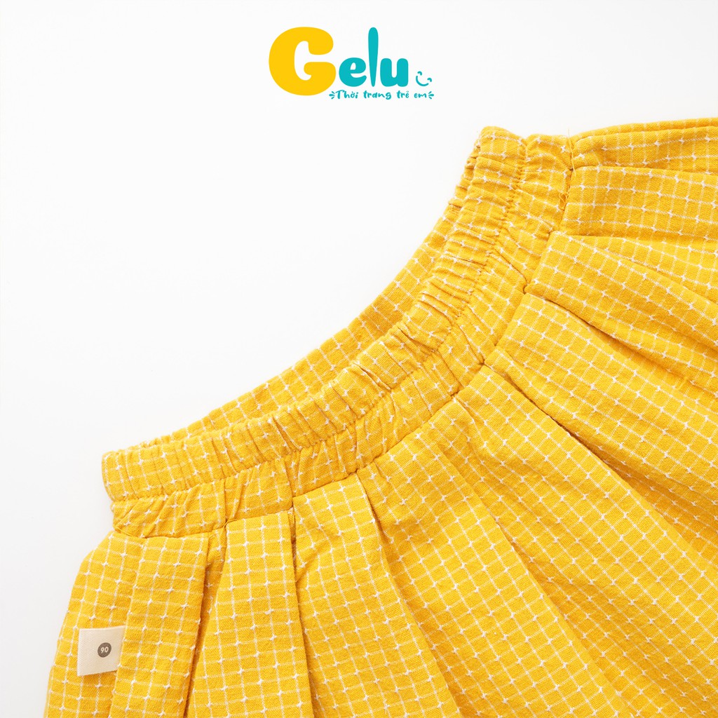 Váy cho bé gái 1 tuổi đến 8 tuổi kẻ thô chất liệu thô mềm phong cách fashion Hàn Quốc - GELU SBG003