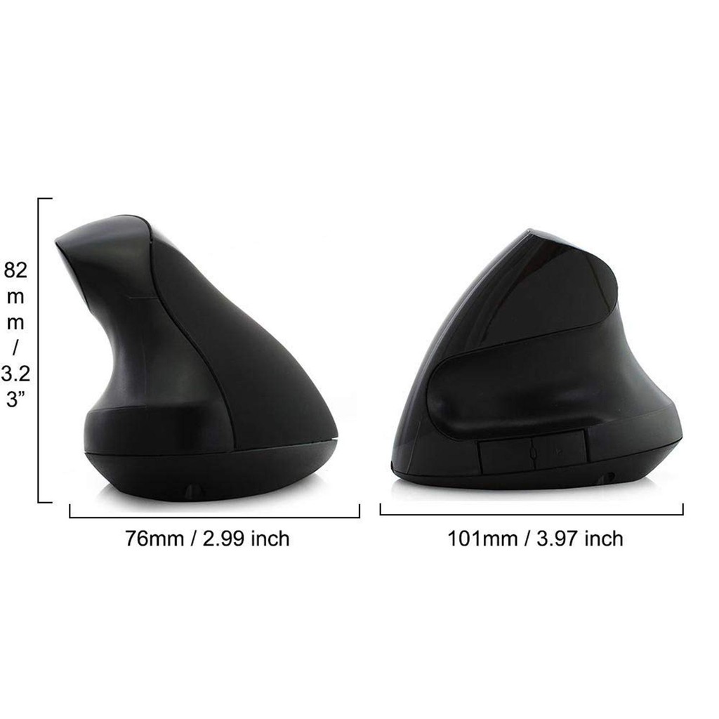 Logitech Chuột chơi game 5D 2.4G USB có dây dọc chuột công thái học 800/1200/1600 DPI, 5 phím đen