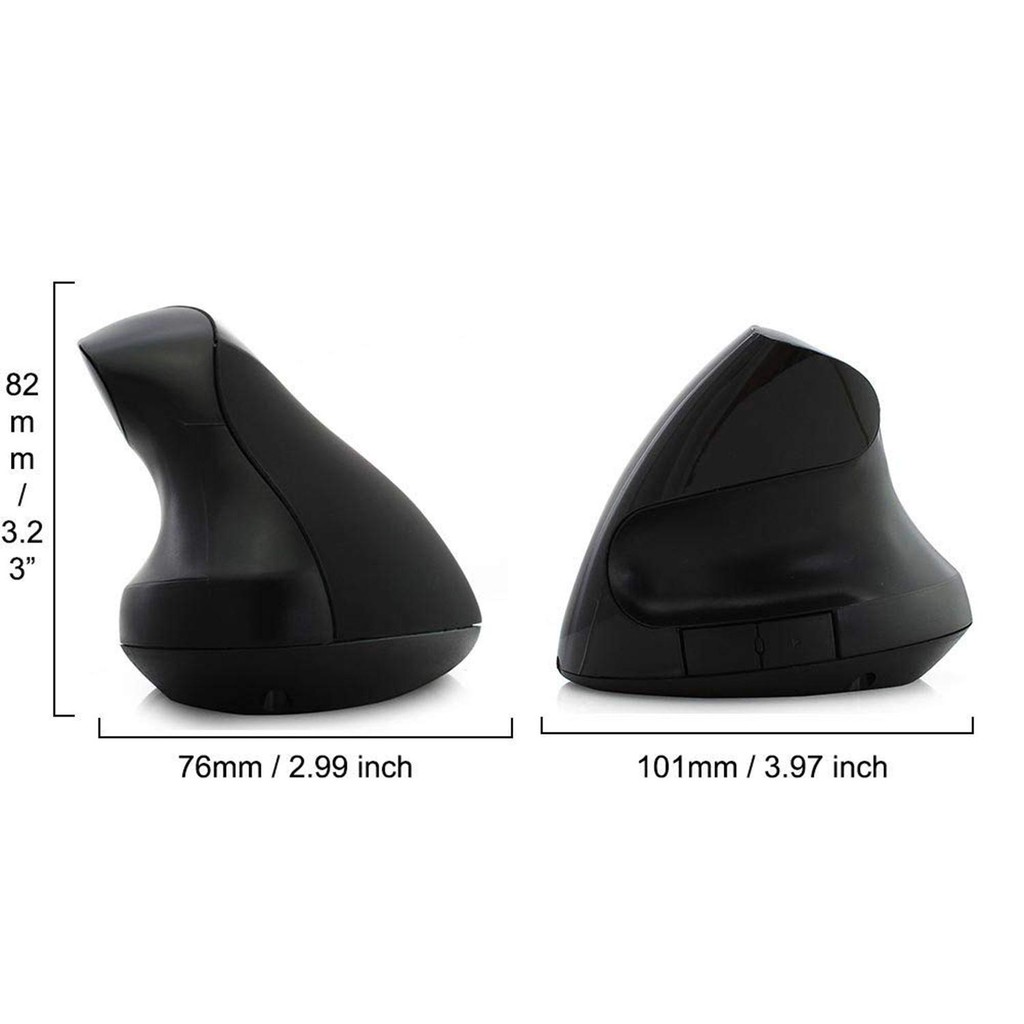 Logitech Chuột chơi game 5D 2.4G USB có dây dọc chuột công thái học 800/1200/1600 DPI, 5 phím đen