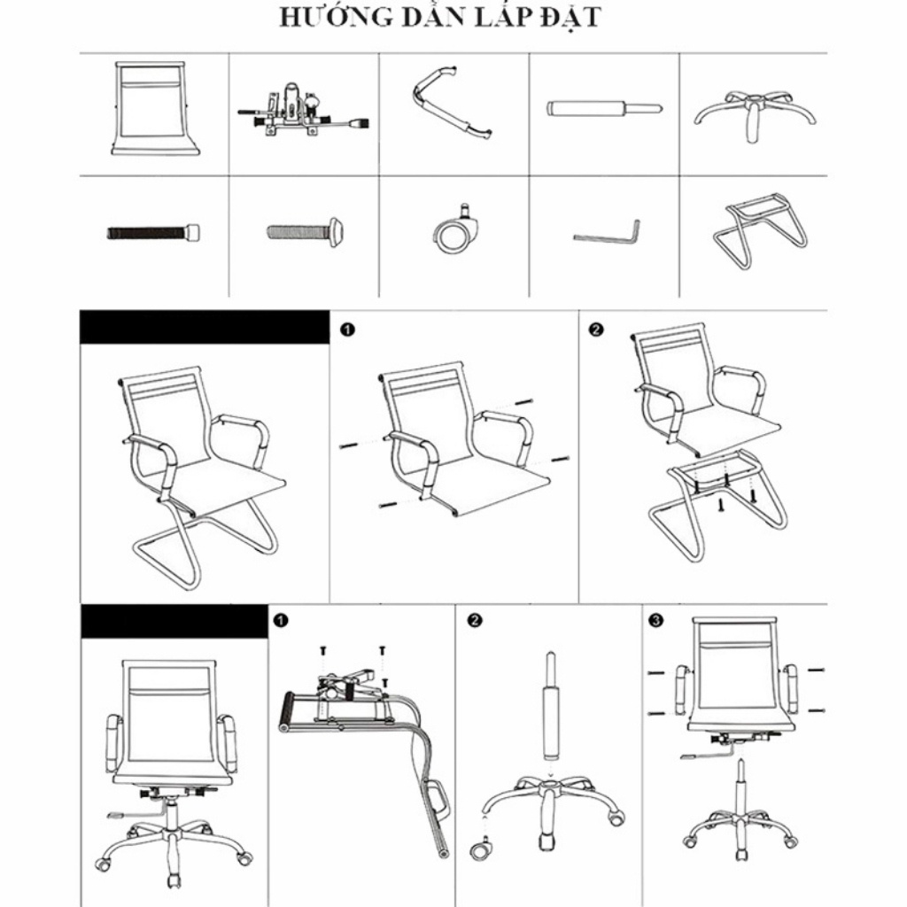 Ghế Văn Phòng Lưng Lưới Chân Xoay GX205-206, Ghế Làm Việc Stahouse Official Chair HN