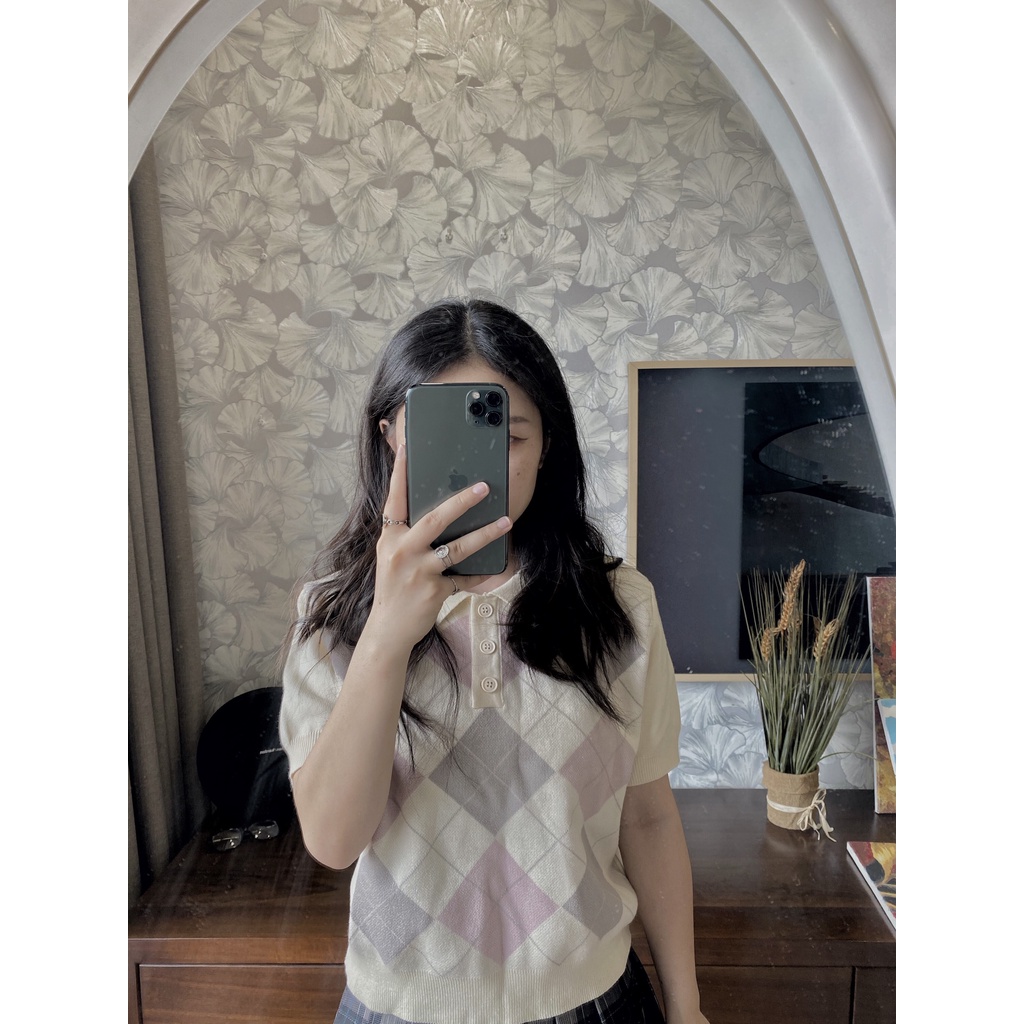 Áo Polo Mongtoghi kẻ trám vintage  Agy Top | BigBuy360 - bigbuy360.vn