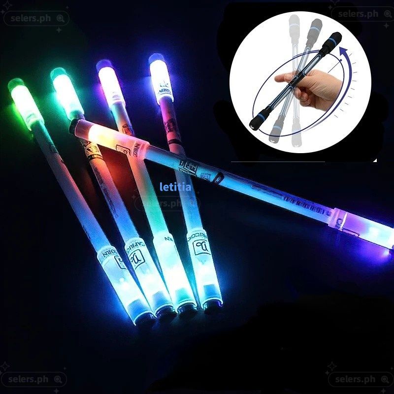 Xoay Viết LED Bút Cân Bằng Dầu Bút Ngón Tay Linh Hoạt Đèn Quay LED Flash Quay Chơi Game Bút