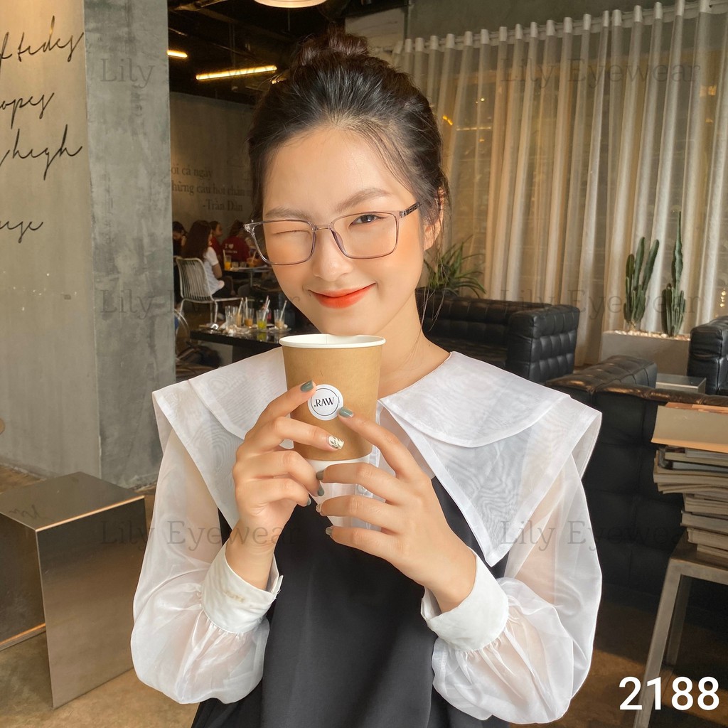 Gọng kính cận nam nữ Lilyeyewear nhựa dẻo, mắt vuông, nhiều màu Y2188 | BigBuy360 - bigbuy360.vn