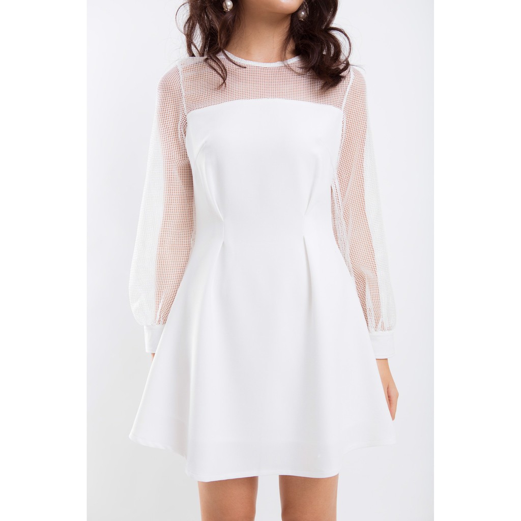 ĐẦM TAY DÀI PHỐI LƯỚI - D1140 | BigBuy360 - bigbuy360.vn