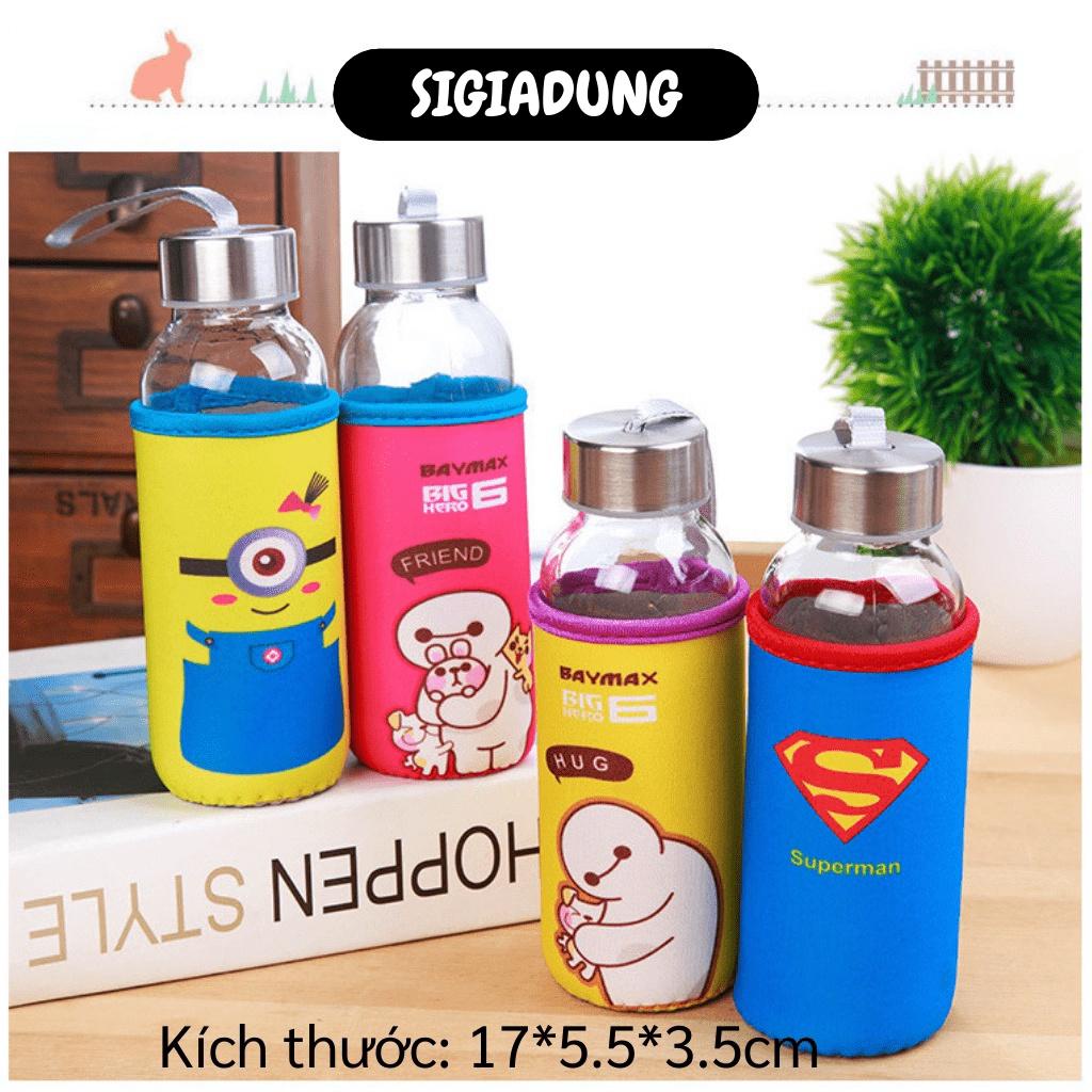 [SGD] Bình Đựng Nước - Bình Nước Thủy Tinh Có Túi Giữ Nhiệt Chịu Nhiệt Độ Cao 300ml 5025