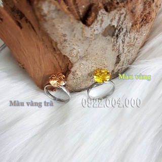 Nhẫn nữ đính viên đá màu lớn (10 li).