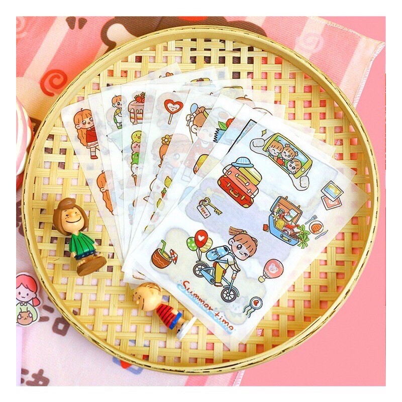 Sticker họa tiết kute 1gói 4tấm