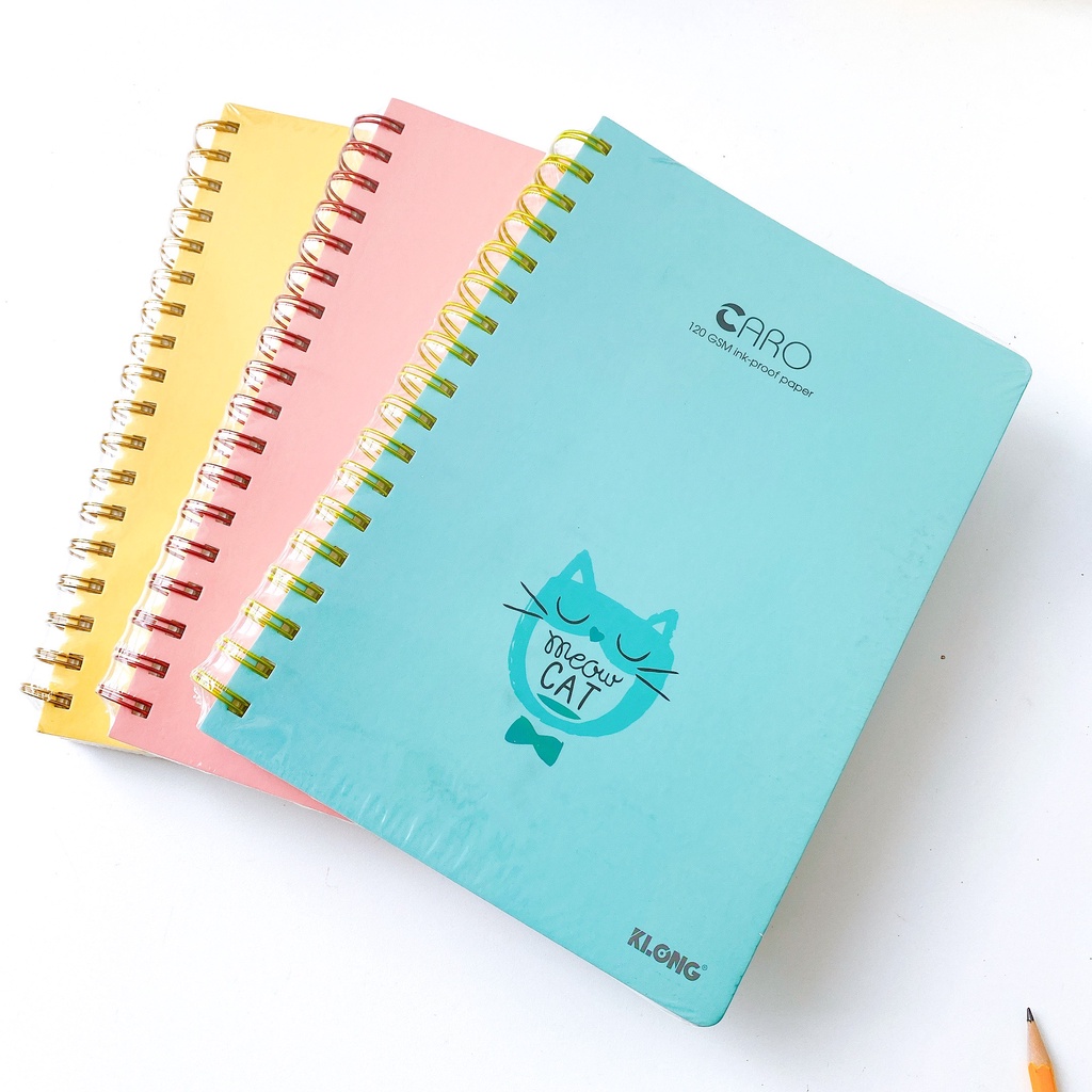 Sổ KLONG Caro lò xo kép B5 200 trang - Sổ 120GSM Chống Thấm Mực - Hidari