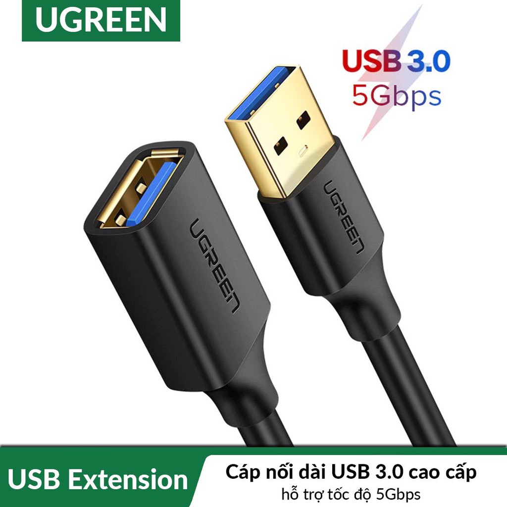 Cáp nối dài USB 3.0 mạ vàng Ugreen 10373 dài 2m chính hãng