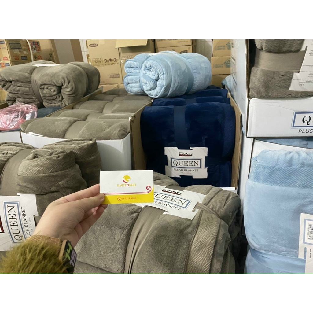 Chăn lông cừu KIRKLAND Queen Plush Blanket 248 x 233cm Nhập Khẩu