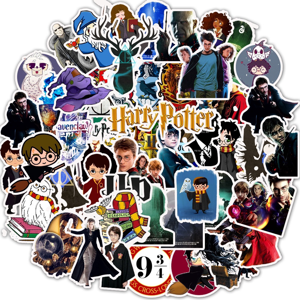 Sticker Set 50 Hình Dán Trang Trí Hình Nhân Vật Trong Phim Harry Potter