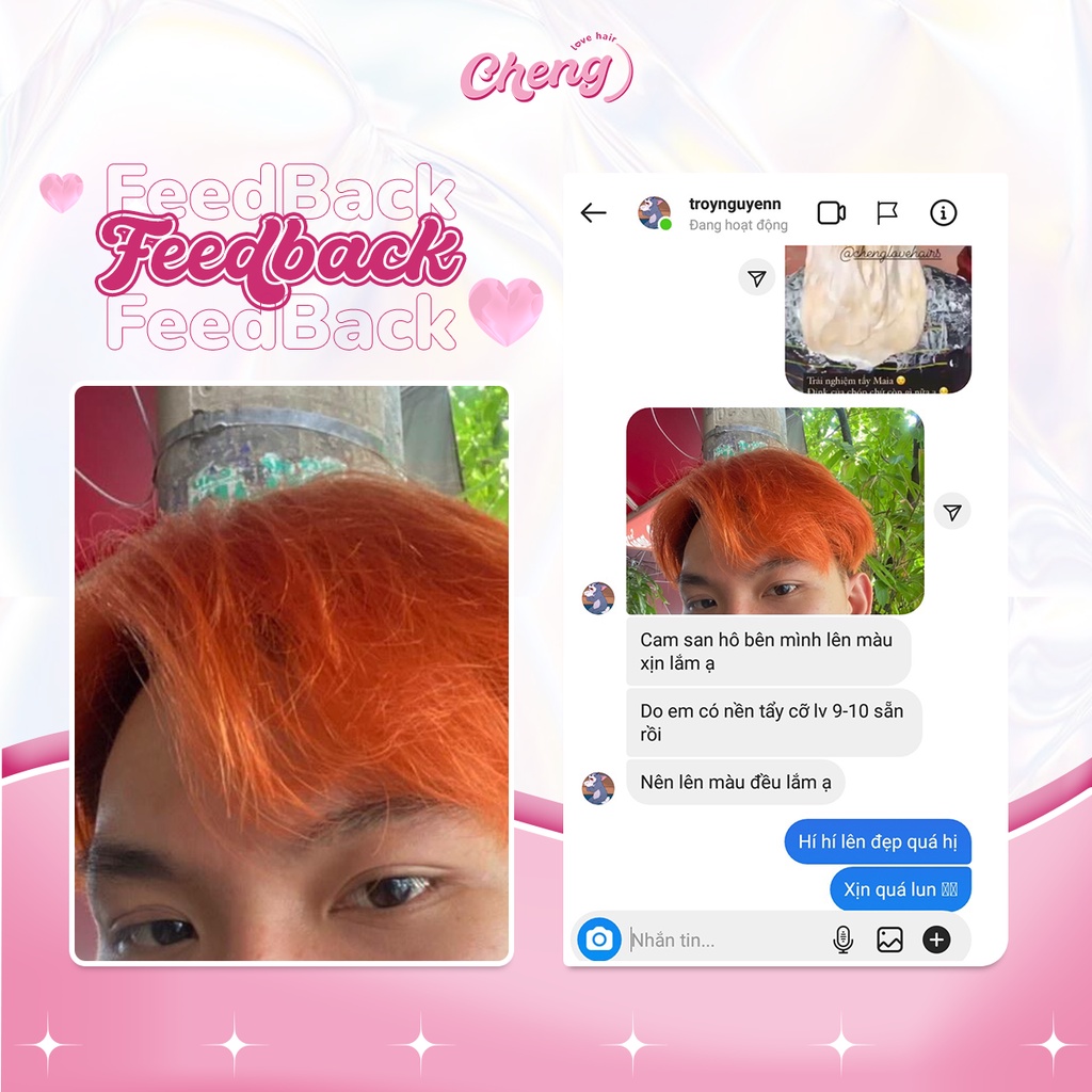 Thuốc Nhuộm Tóc Màu CAM SAN HÔ | Chenglovehair, Chenglovehairs