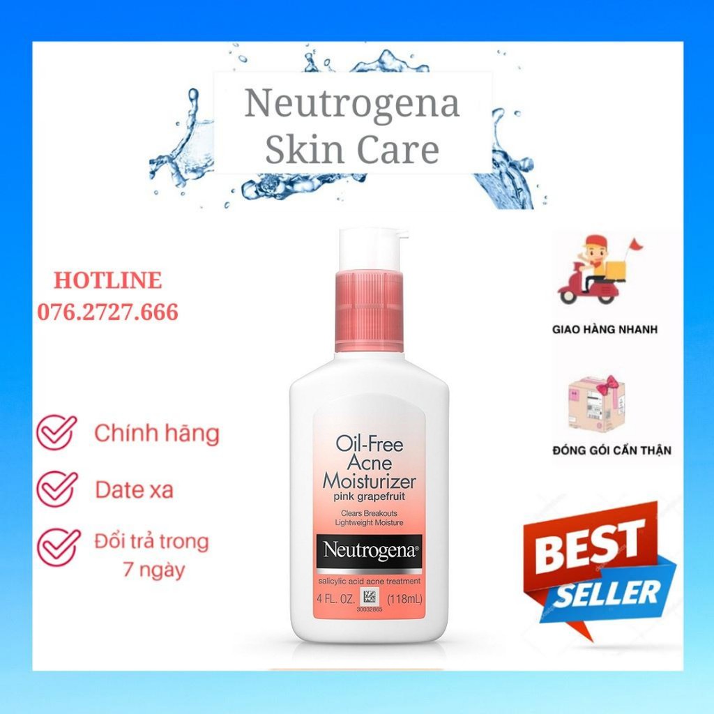 Kem dưỡng Neutrogena Oil-Free Acne Moisturizer Pink Grapefruit - 118ml