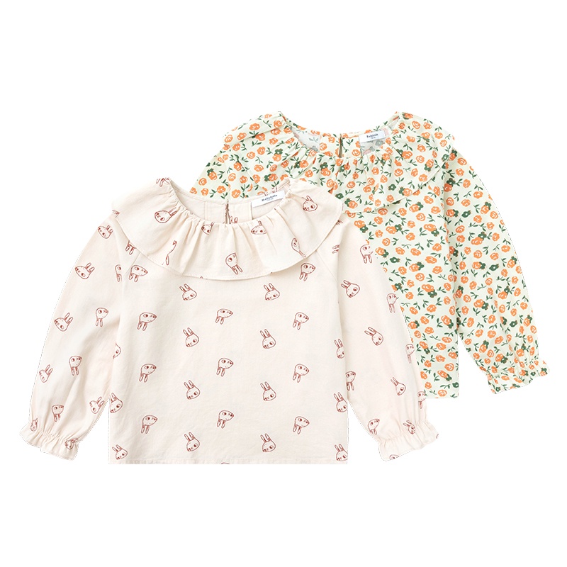 (3-7 tuổi) Áo sơ mi dài tay hoa nhí bé gái hãng BALABALA 21023200203 Phong cách vintage