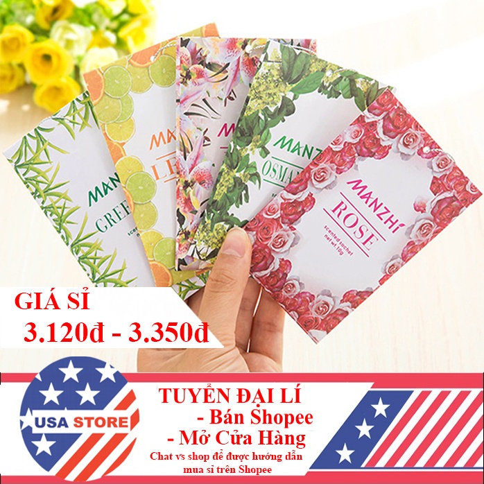 Túi Thơm Thảo Mộc MANZHI Tinh Dầu Tự Nhiên Treo Phòng Ngủ - Gói Thơm Mini Để Tủ Quần Áo, Xe Ô Tô