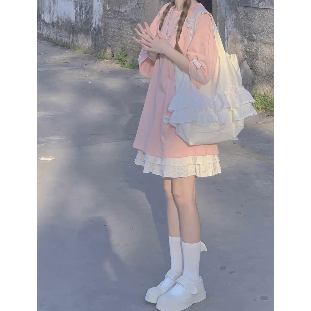 Áo Thun Hồng May Cánh PEONYB Nữ [FREESHIP]  Phông ngắn tay lỡ form rộng bánh bèo pastel đẹp cá tính Ulzzang