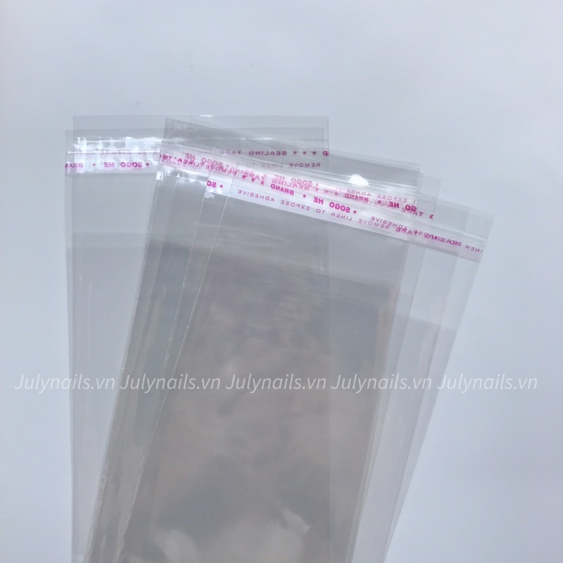 Túi bọc nail box , túi kính dán miệng nhỏ đựng phụ kiện nail box thiết kế julynails