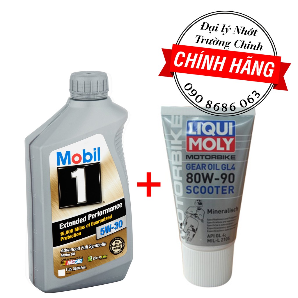 COMBO NHỚT MOBIL 1 5W30 + NHỚT HỘP SỐ LIQUI 150ML