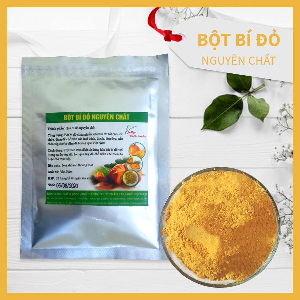 Bột Bí Đỏ [Bột Rau Củ] Tạo Màu Thực Phẩm Tự Nhiên Nguyên Chất Màu Vàng 20gr/50gr/100gr