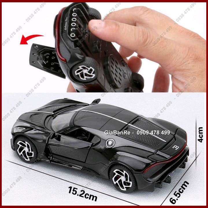 XE MÔ HÌNH KIM LOẠI BUGATTI LA VOITURE NOIRE TỈ LỆ 1:32 - 9649.1