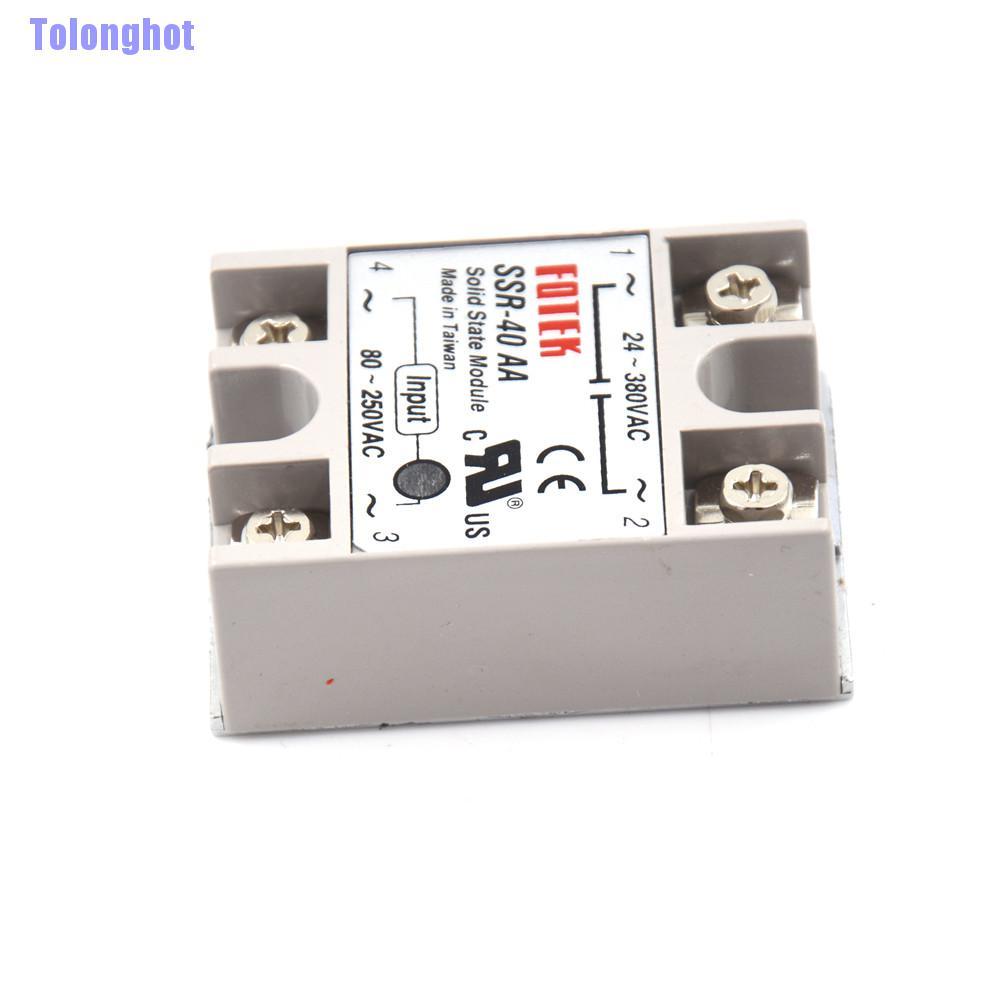 Tolonghot> solid state relay SSR-40AA-H 40A actually 80-250V AC TO 90-480V AC SSR 40AA