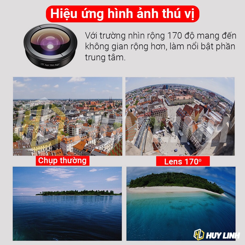 Bộ ống kính, lens chụp ảnh dành cho mọi loại điện thoại,len góc siêu rộng 170 độ,chất lượng ảnh