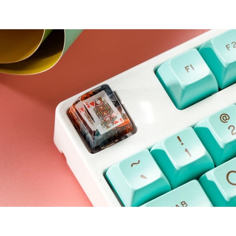 Nút bàn phím cơ Lá bài - Keycap resin.Keycap Artisan