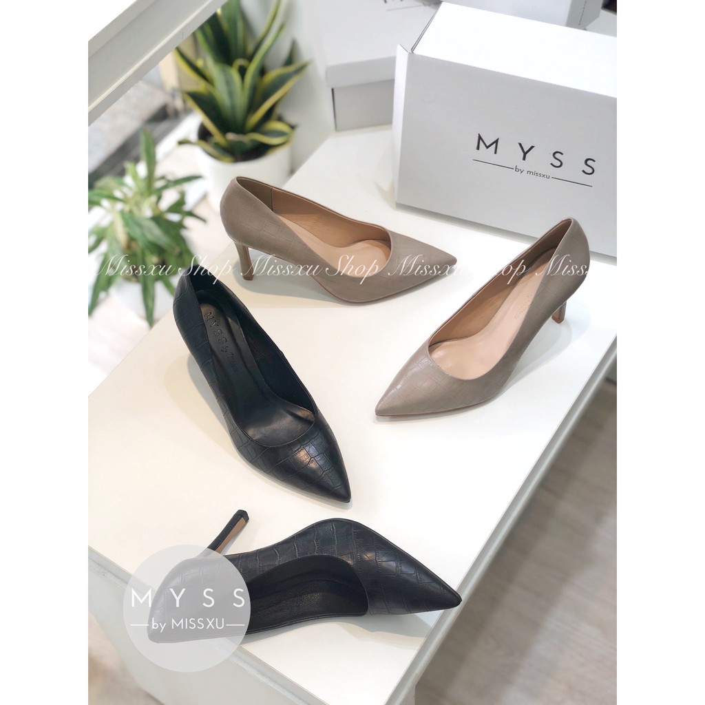 Giày cao gót nữ 8cm da rắn thời trang MYSS - CG145