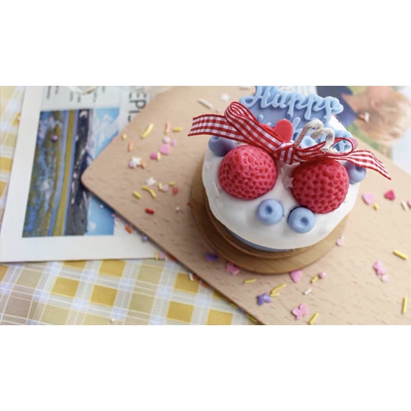 Nến Thơm Bánh Kem HPBD Dâu Tây Handmade, Quà Tặng Ý Nghĩa - Dory Lab